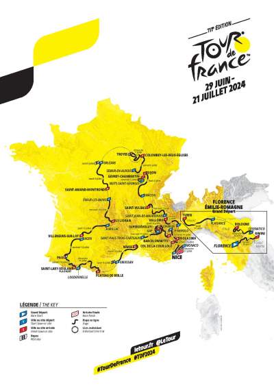 TOUR DE FRANCE 2024 Les étapes du parcours: