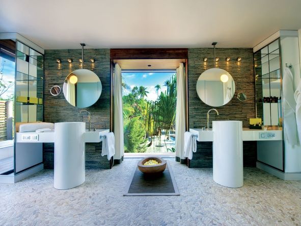 brando villa bathroom french polynesia