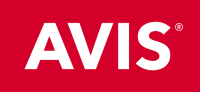 Avis Logo RGB White on Red