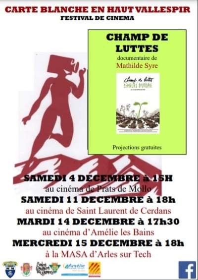 Cinéma-Carte blanche en Haut-Vallespir-4/11/14/15 décembre 2021:Champ de lutte/Mathilde Syre