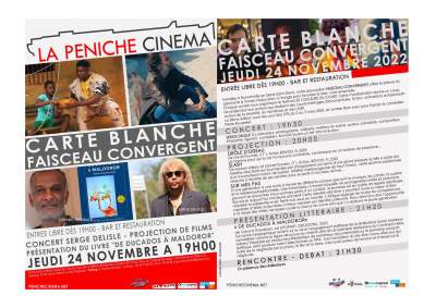 Carte blanche faisceau convergeant- concert, cinéma et littérature-Paris-jeudi 24 novembre 2022