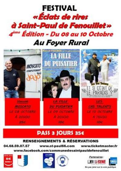 4ème édition Éclats  de rire-Saint Paul de Fenouillet -8 au 10 octobre 2021