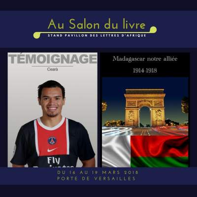 Salon du livre de Paris-Dédicaces et ventes des livres de Vanina Raliterason:Témoignages et Madagascar notre allié 1914-1918